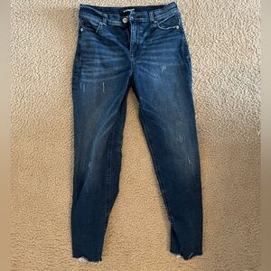 Express women’s Dark Blue Girlfriend High Rise Fit jeans size 2